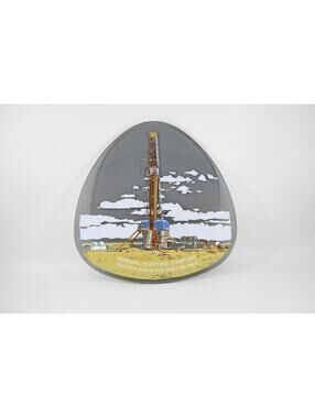 General Electric GE Co. Drives for Oil Drilling Rigs VTG Glass Plate Plaque Tray